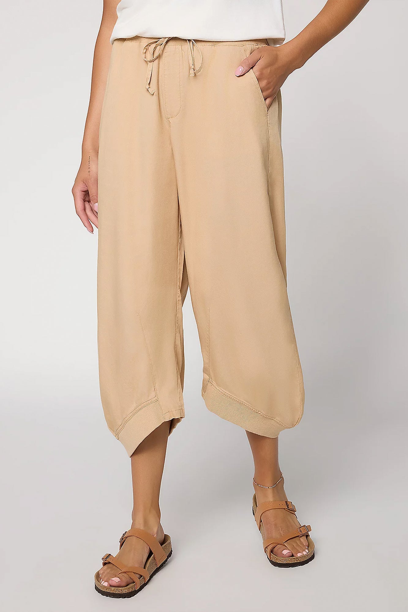Boheme Lyocell Horseshoe Leg Ankle Pants