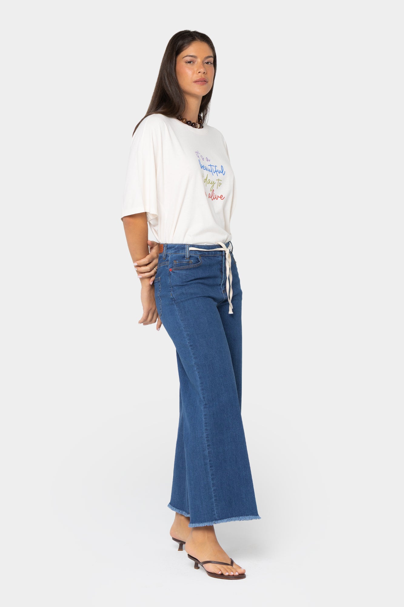 Drawcord Ankle Jeans
