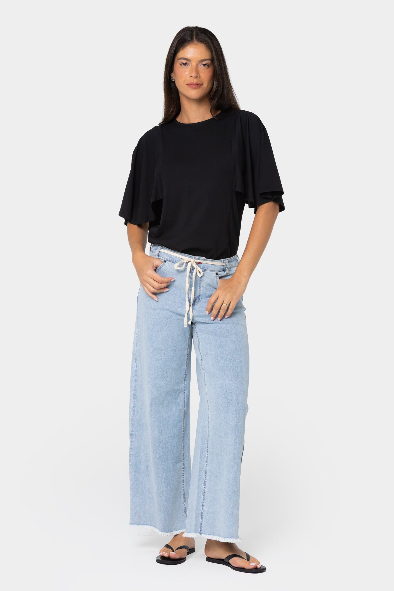 Drawcord Ankle Jeans