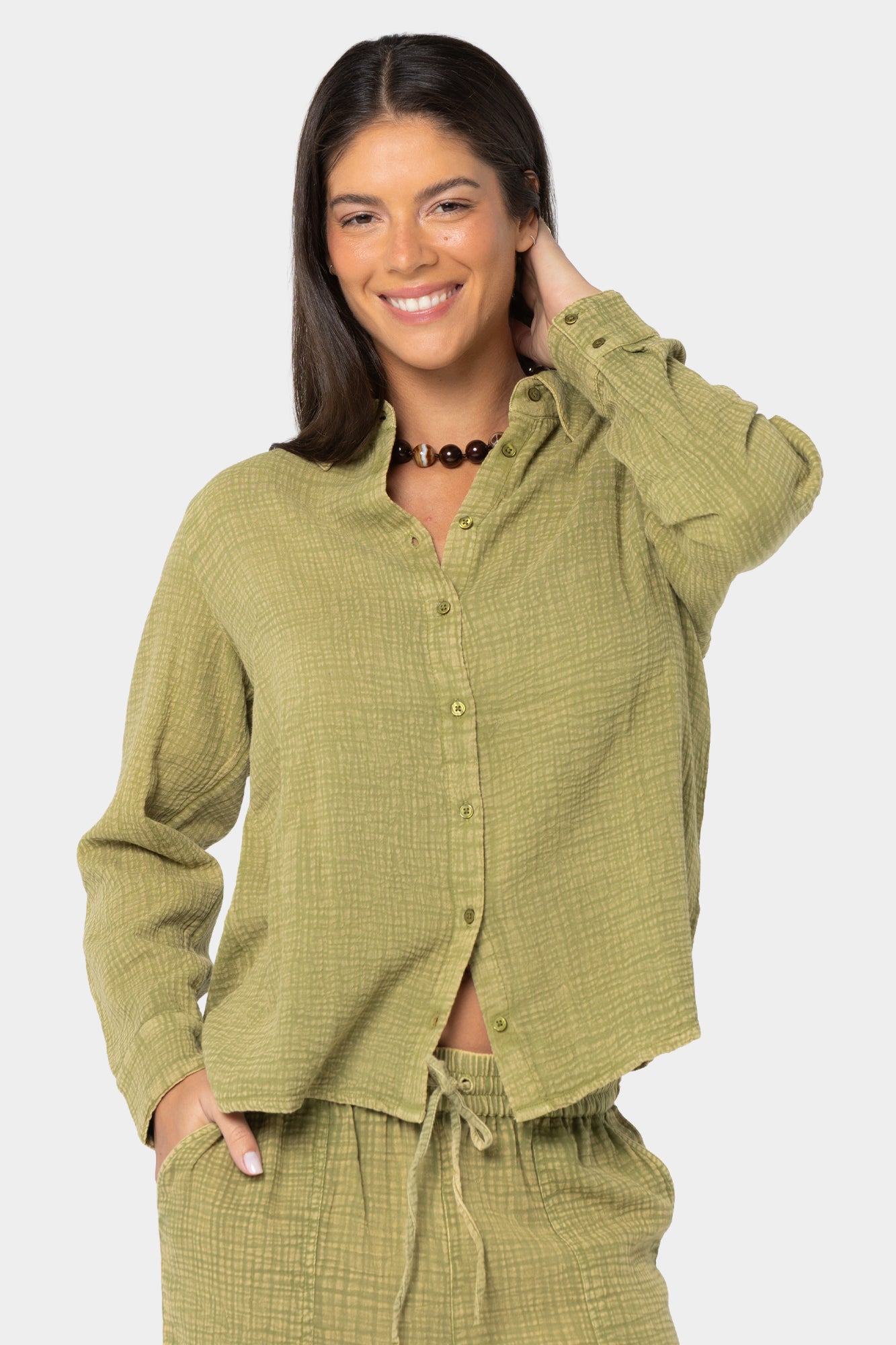Gauze Top with Embroidery