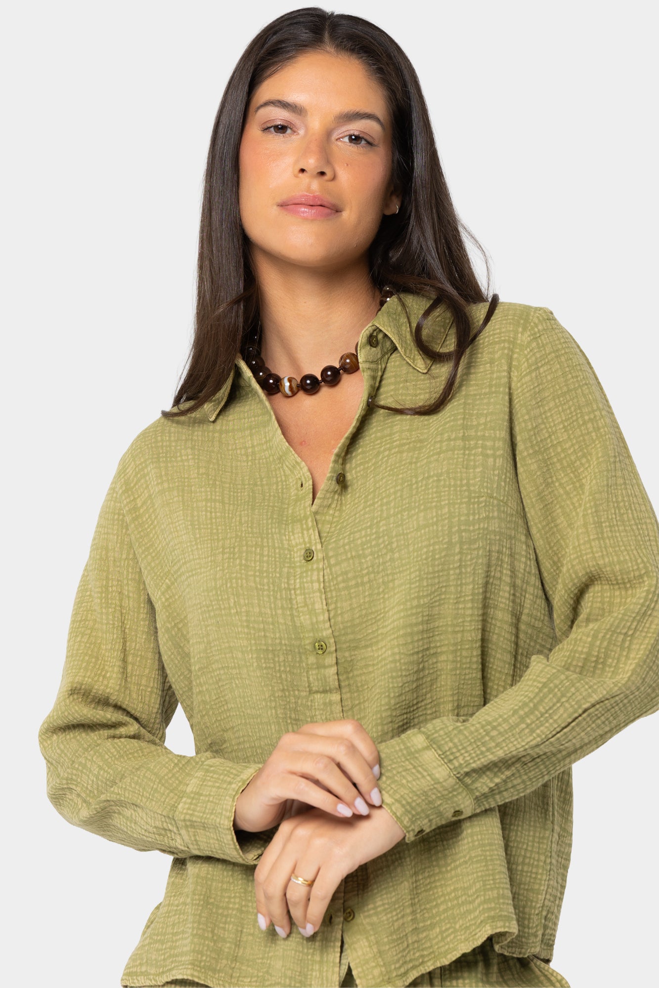 Gauze Top with Embroidery