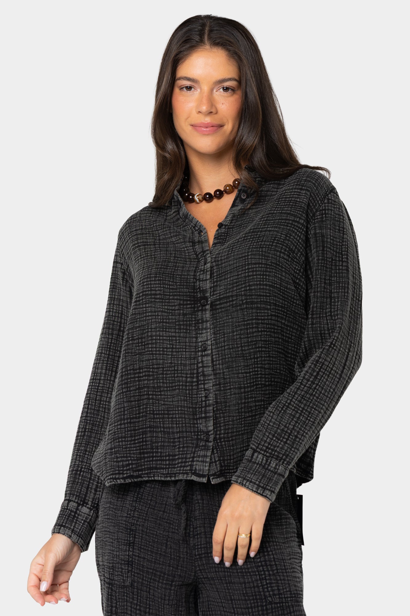 Gauze Top with Embroidery