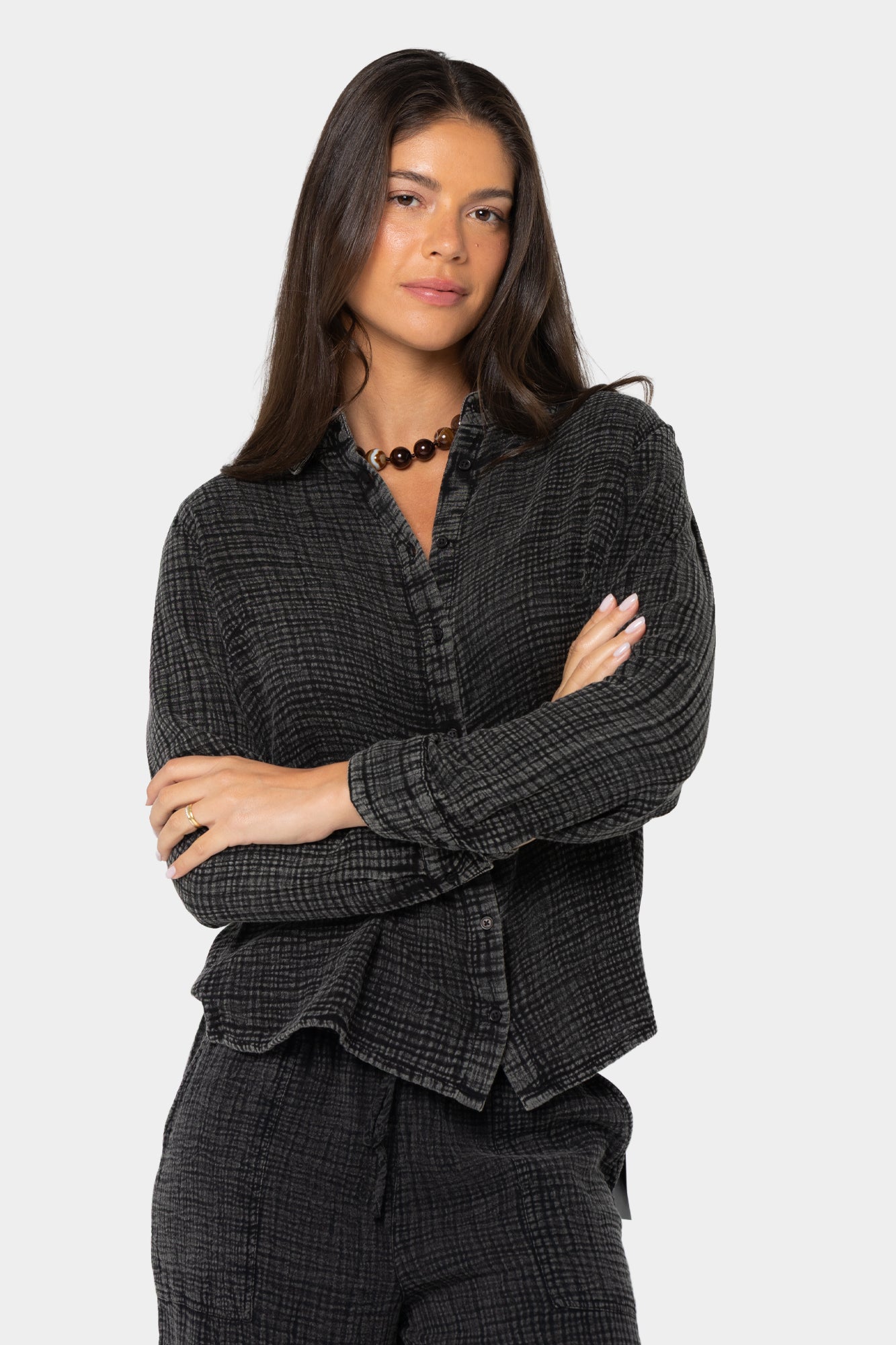 Gauze Top with Embroidery