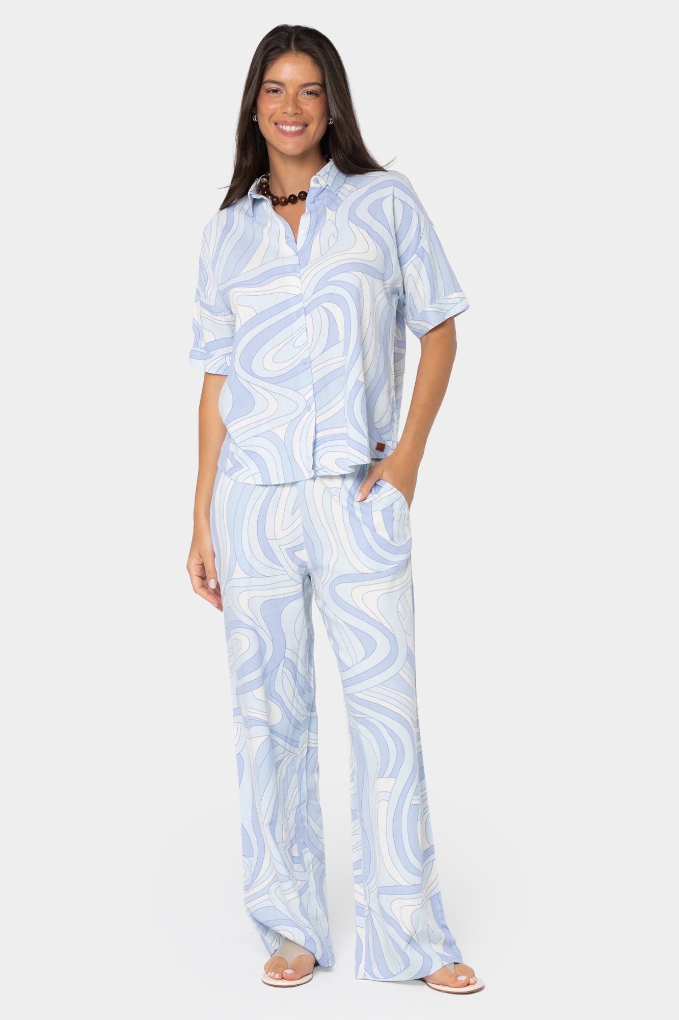 Boheme Full Length Linen Wide Leg Pants