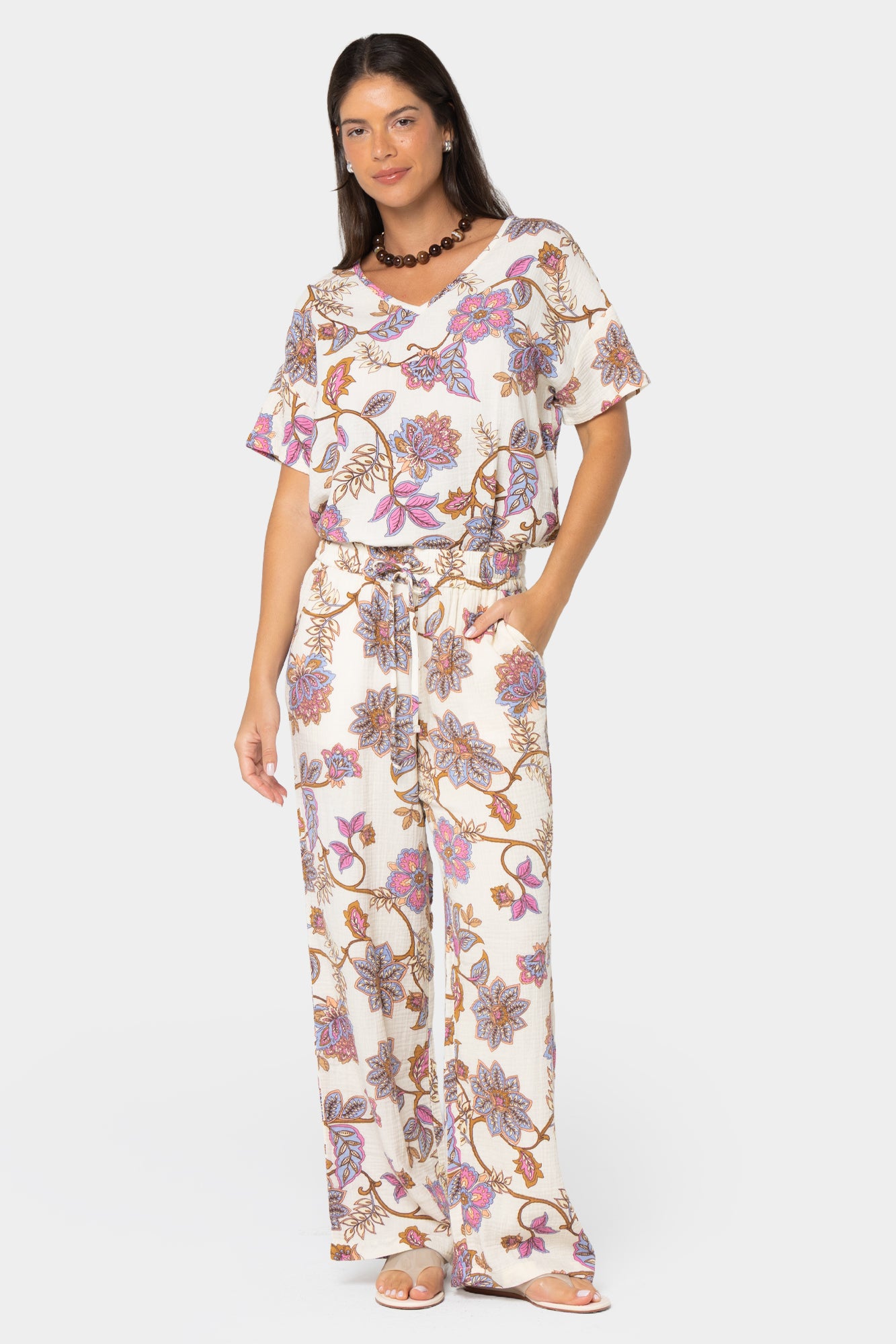 Boheme Elbow Sleeve V-Neck Dolman Sleeve Top