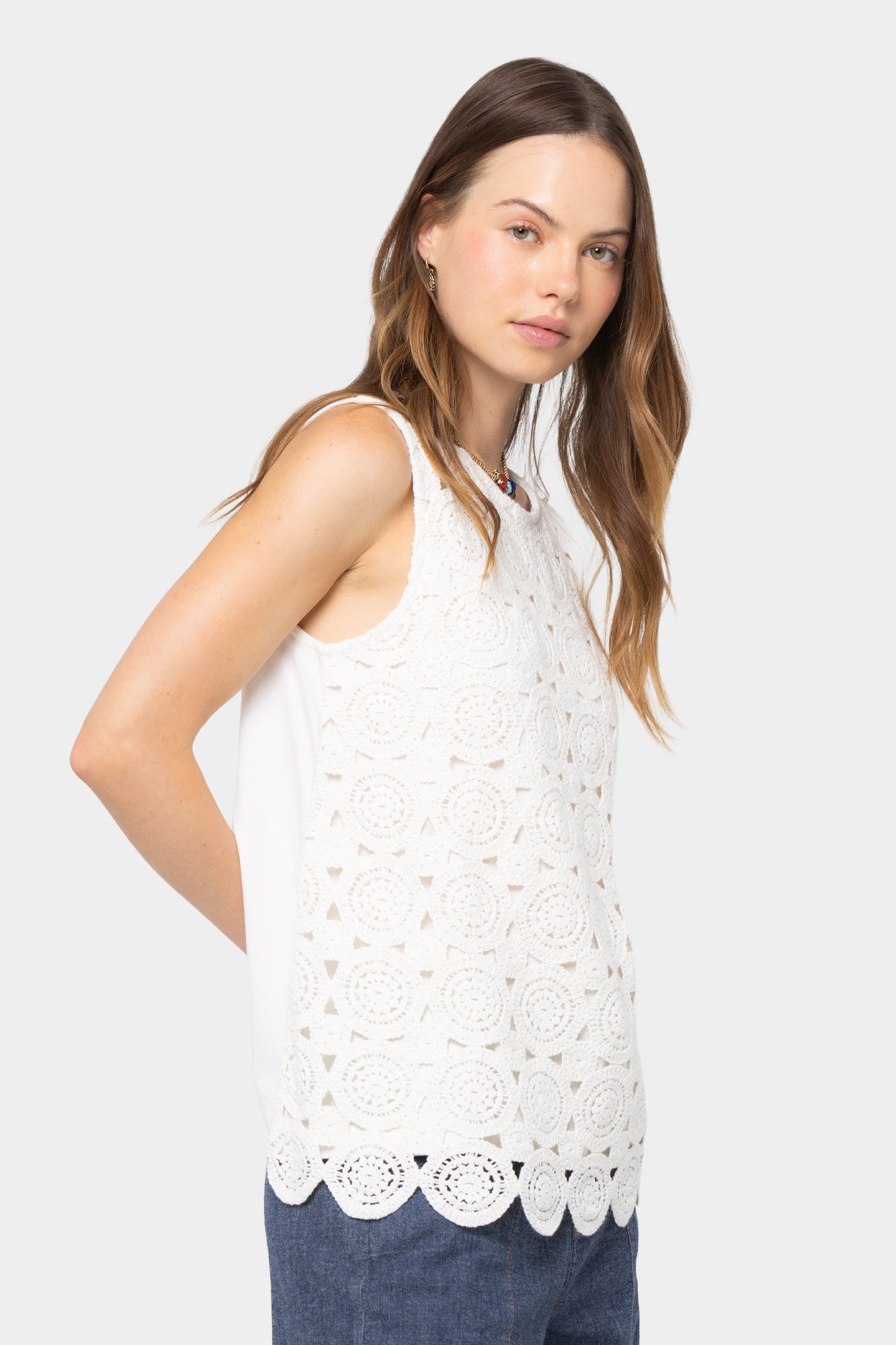 Crochet Knit Back Tank