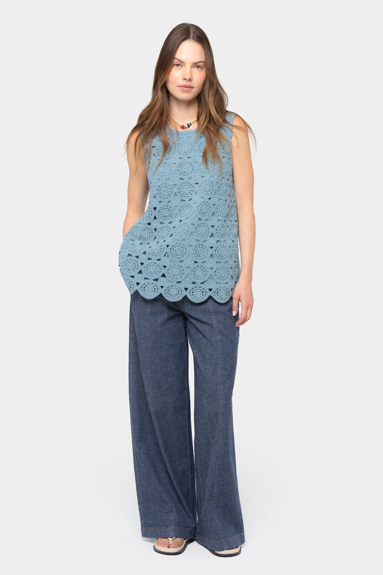 Crochet Knit Back Tank
