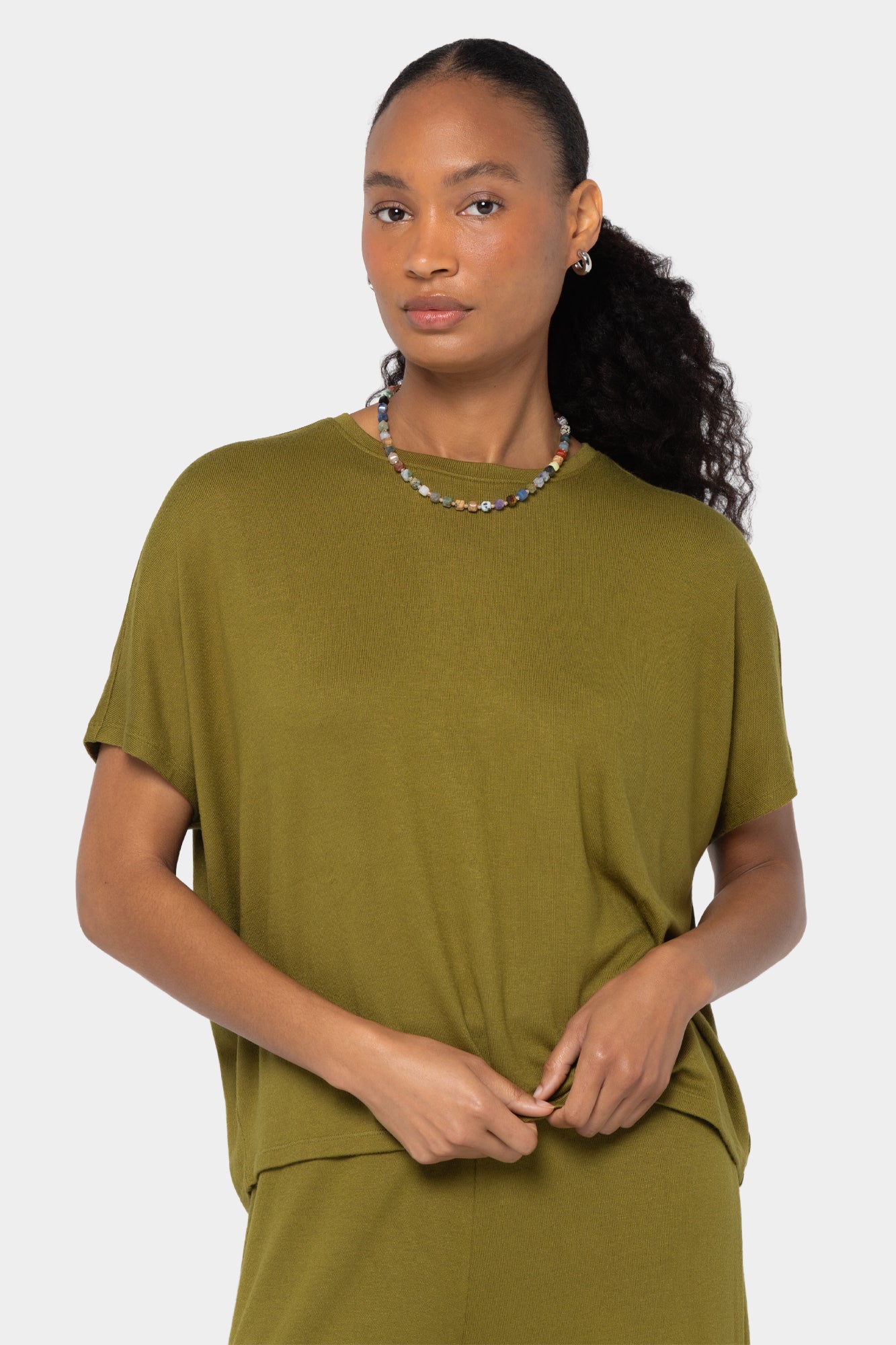 Wide Crew Neck Comfy Dolman Top