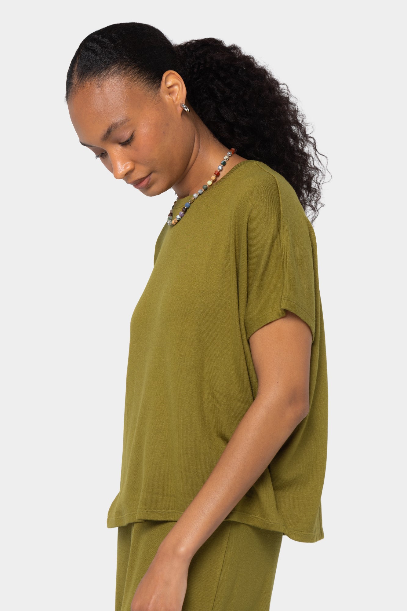 Wide Crew Neck Comfy Dolman Top
