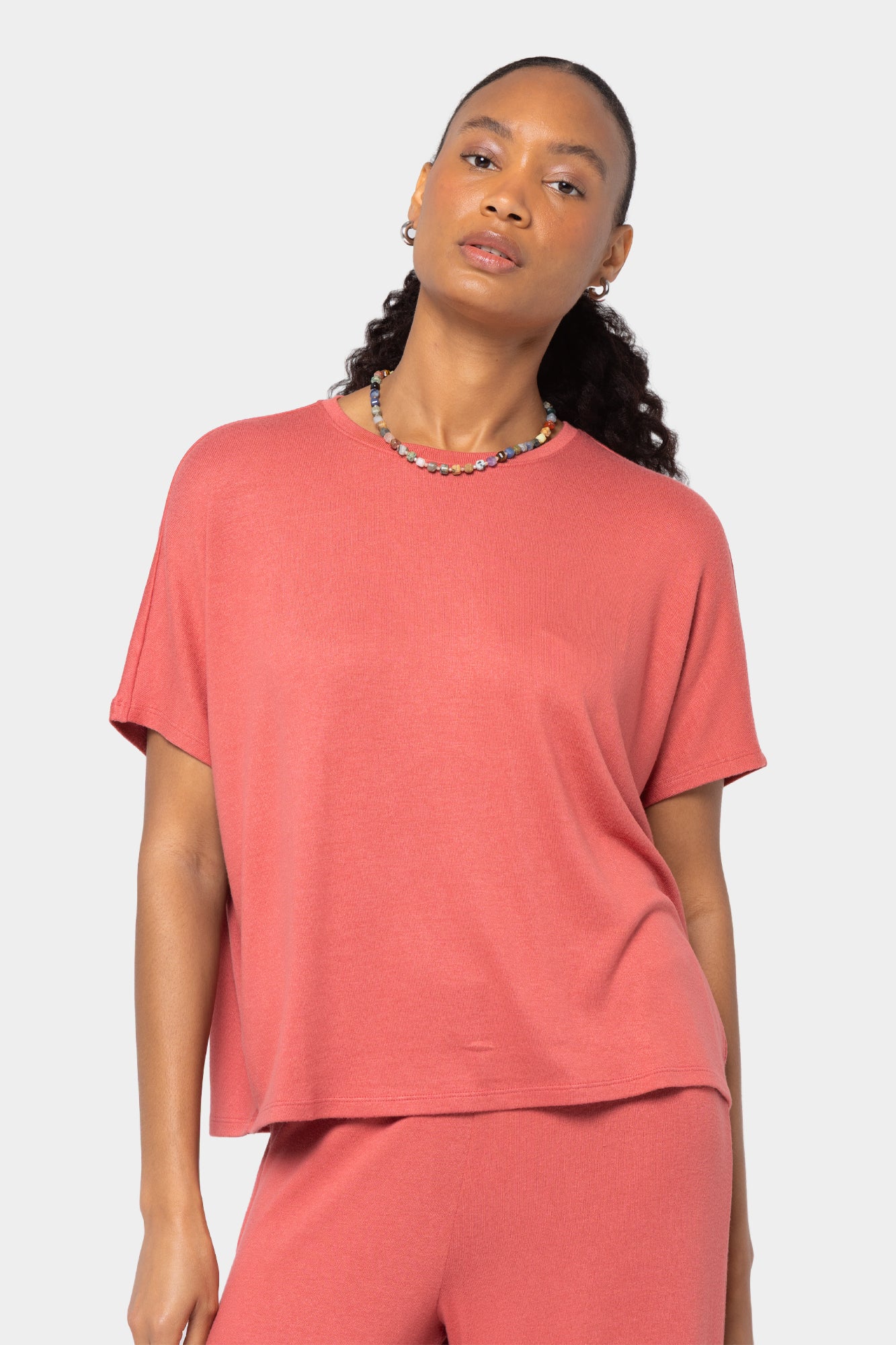 Wide Crew Neck Comfy Dolman Top