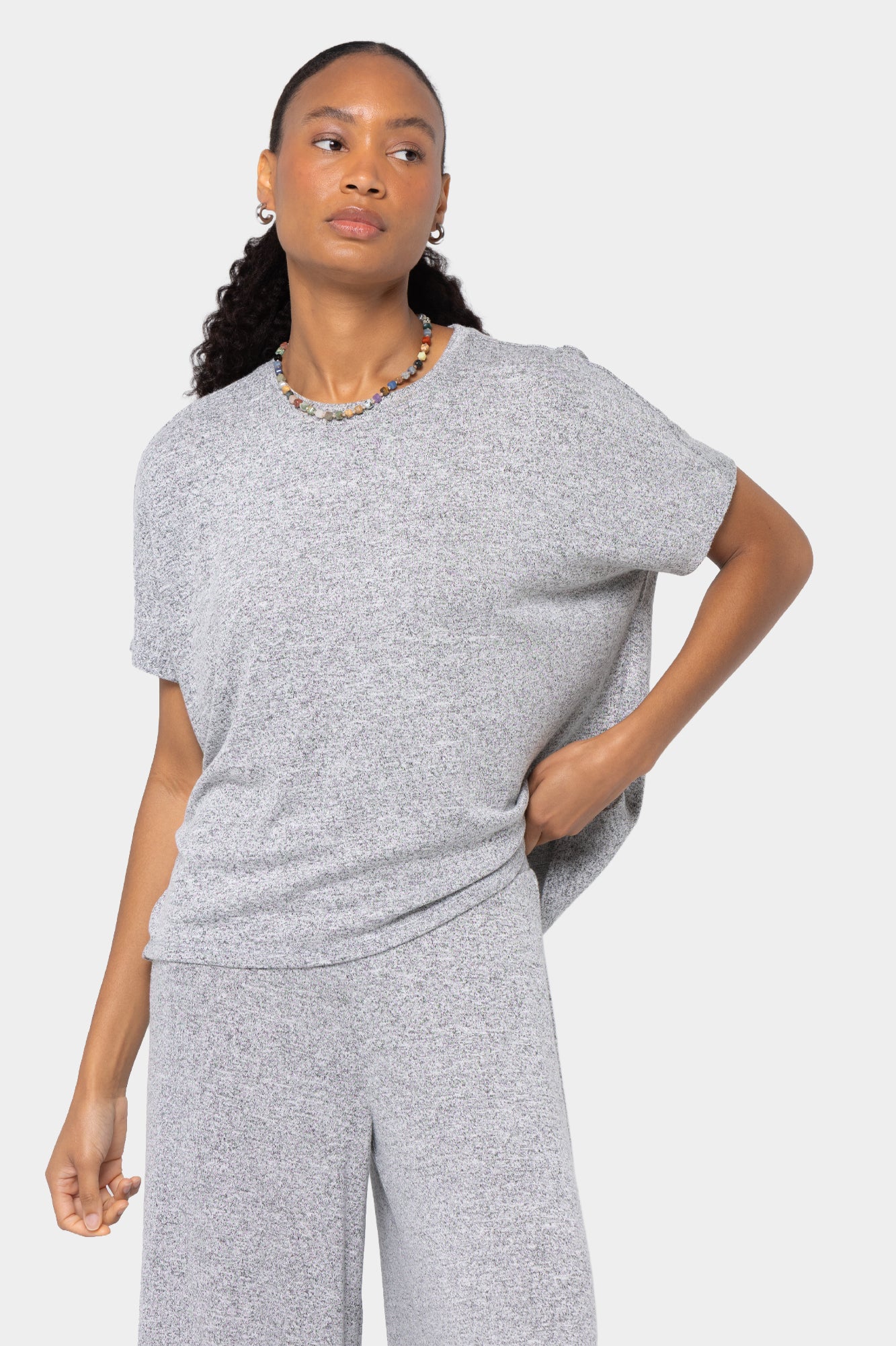Wide Crew Neck Comfy Dolman Top