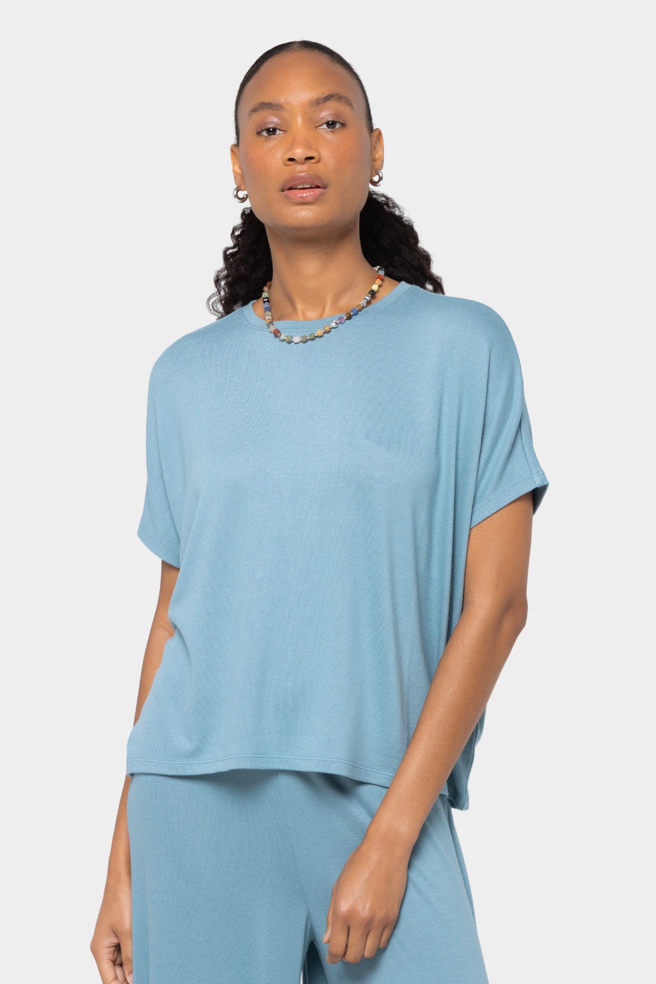 Wide Crew Neck Comfy Dolman Top
