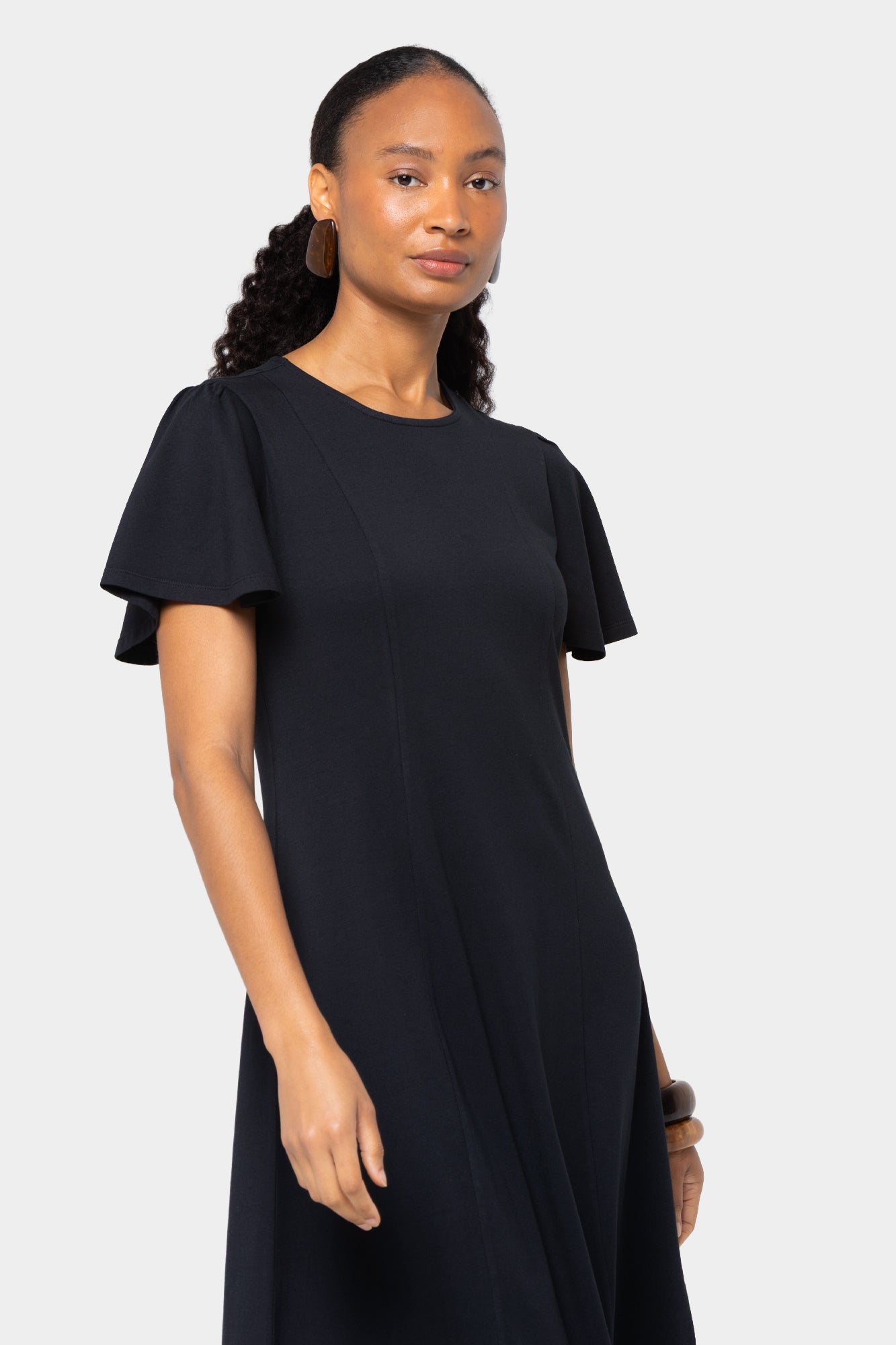 Boheme Midi Length Crew Neck Dress