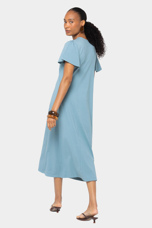 Boheme Midi Length Crew Neck Dress