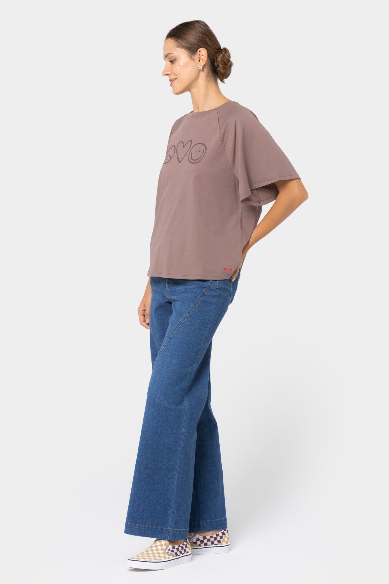 Seamed Wide Leg Full Length Jeans