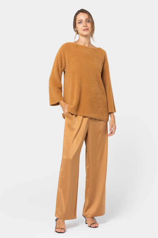 Pull On Satin Pants with Pockets