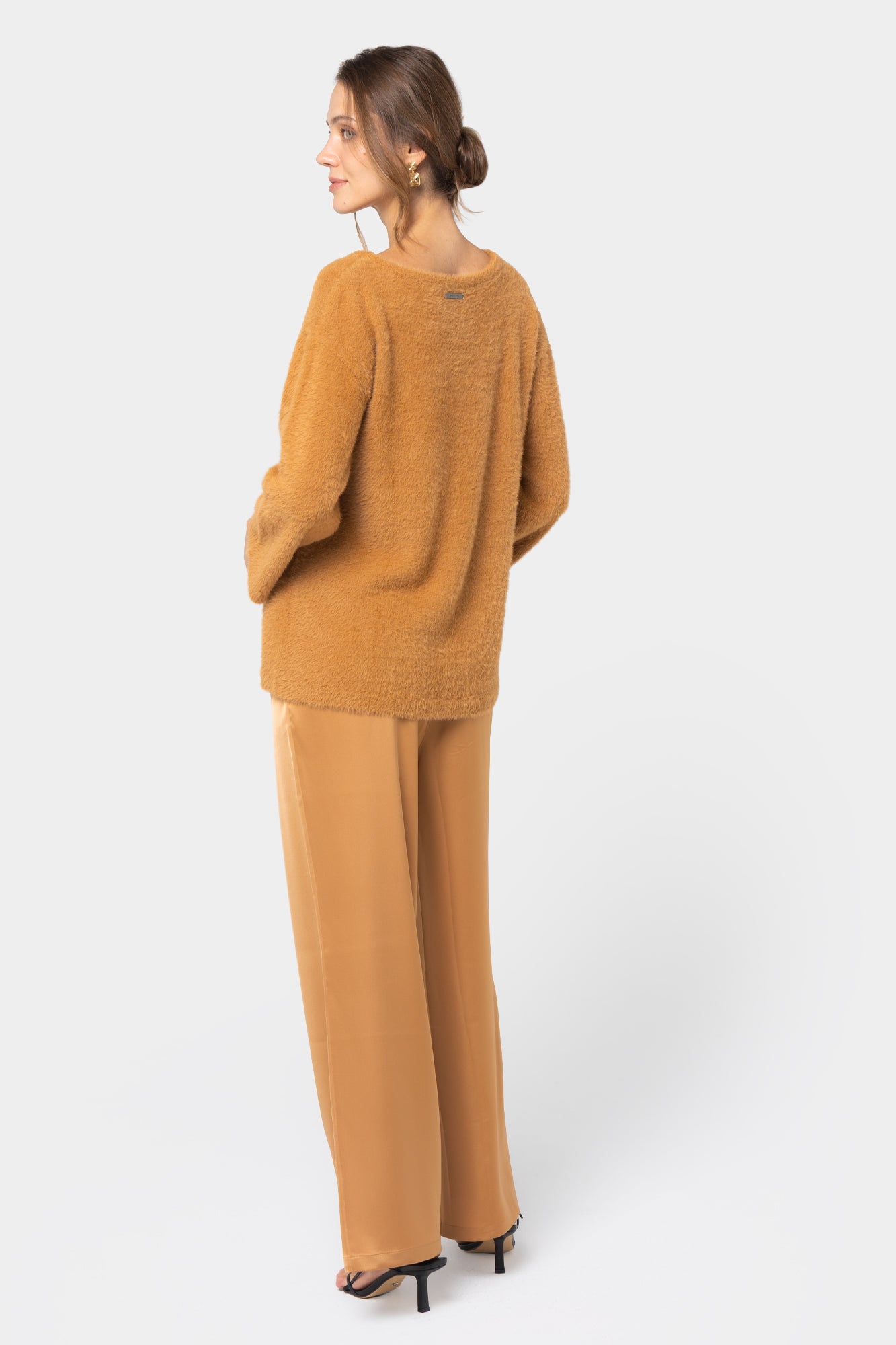 Pull On Satin Pants with Pockets