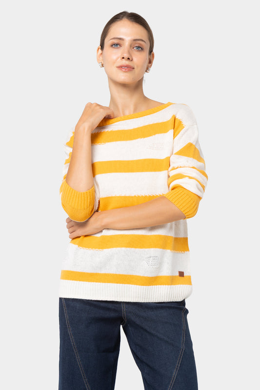 Mixed Yarn Stripe Sweater