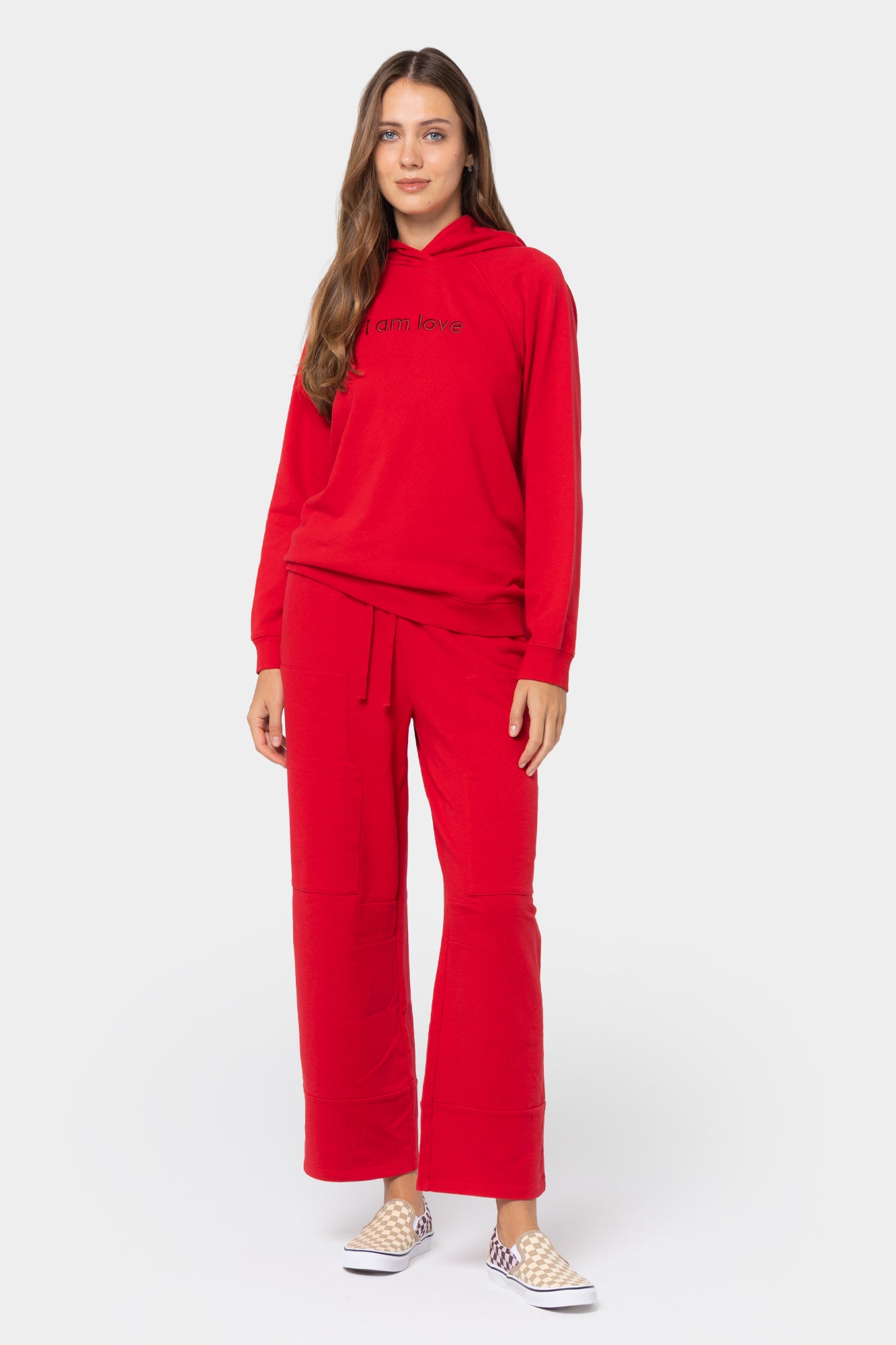 French Terry Cord Mix Pull On Pants