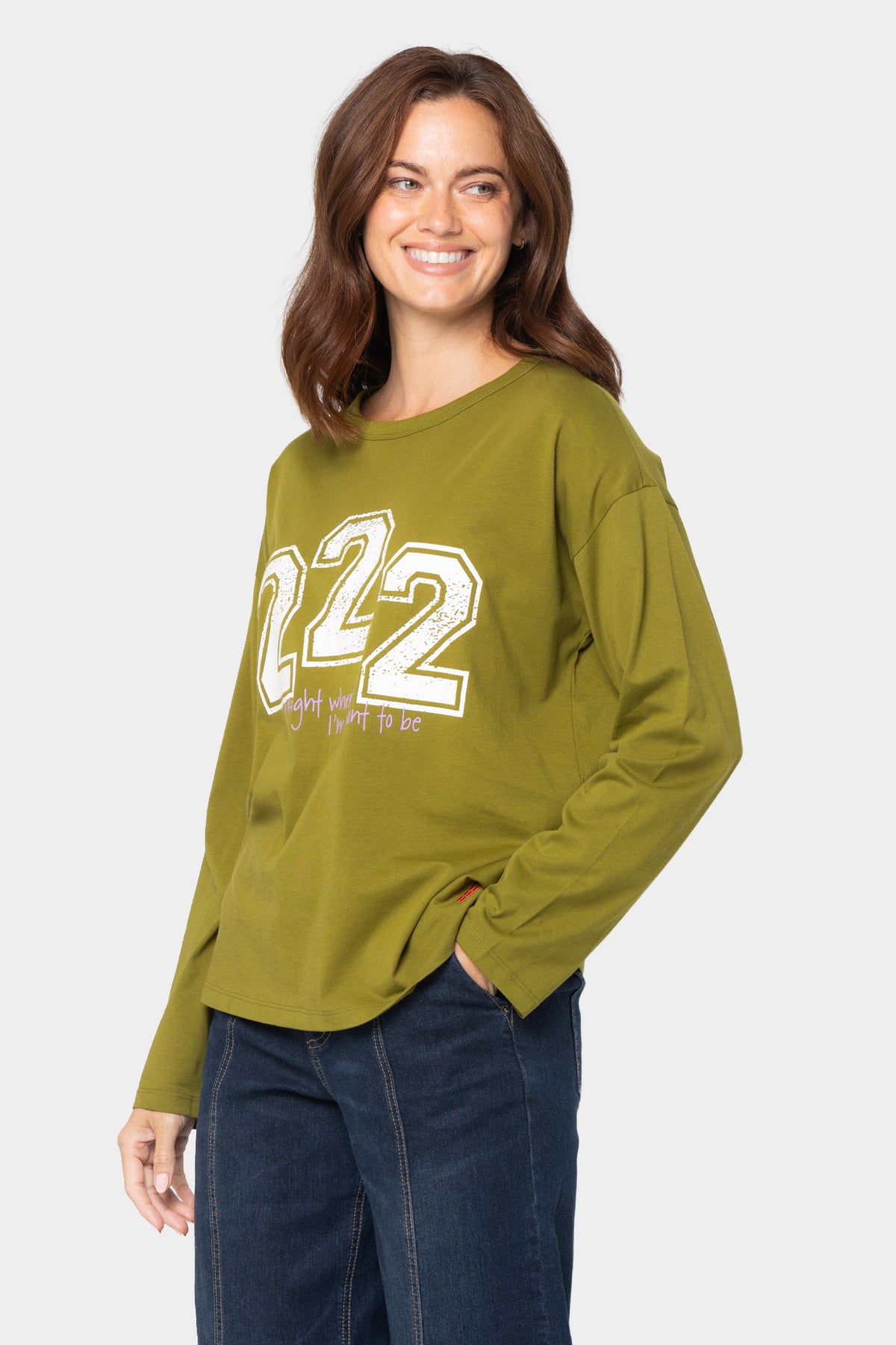 Elbow Sleeve Crew Neck Printed Tee