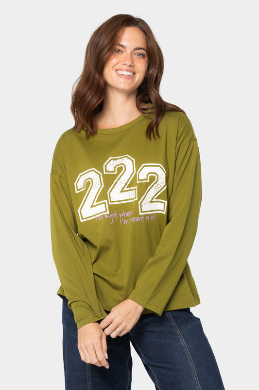 Elbow Sleeve Crew Neck Printed Tee