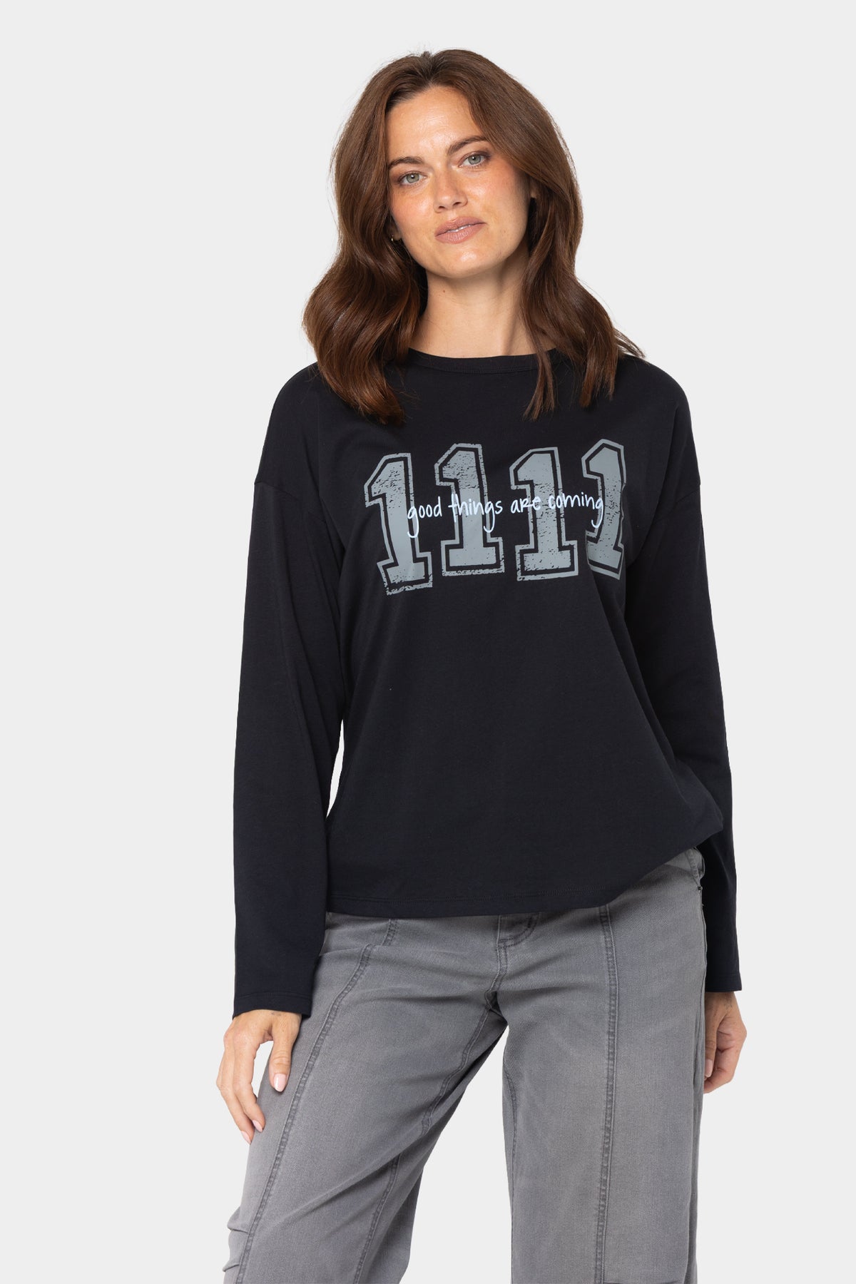 Elbow Sleeve Crew Neck Printed Tee