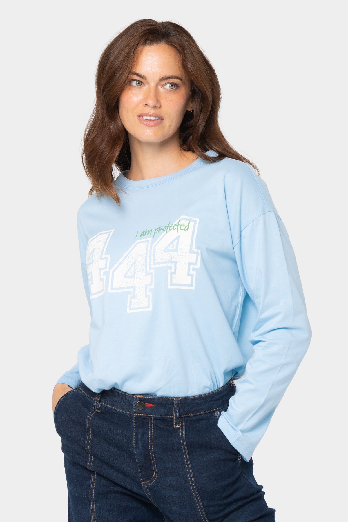 Elbow Sleeve Crew Neck Printed Tee