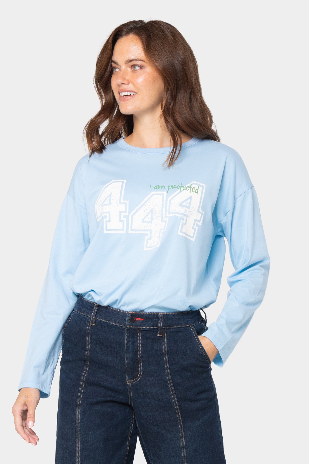 Elbow Sleeve Crew Neck Printed Tee