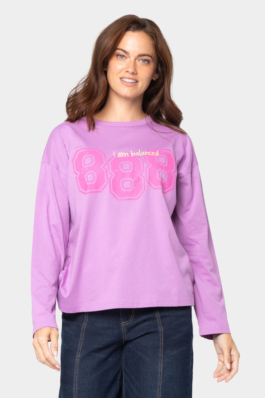 Elbow Sleeve Crew Neck Printed Tee