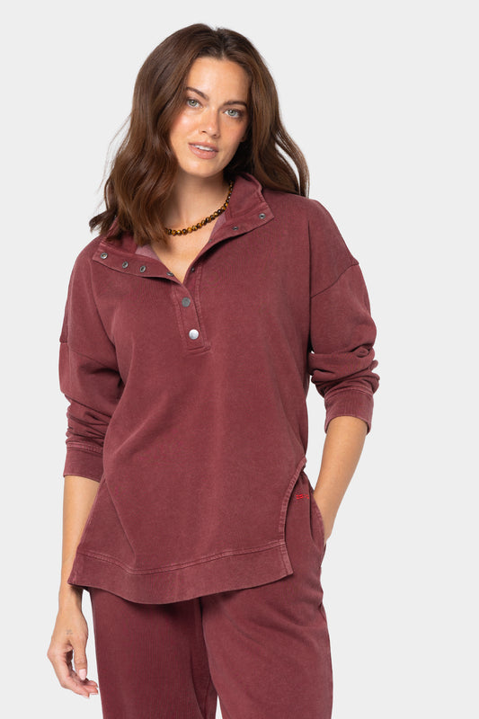 Mock Neck Pullover with Cut Out