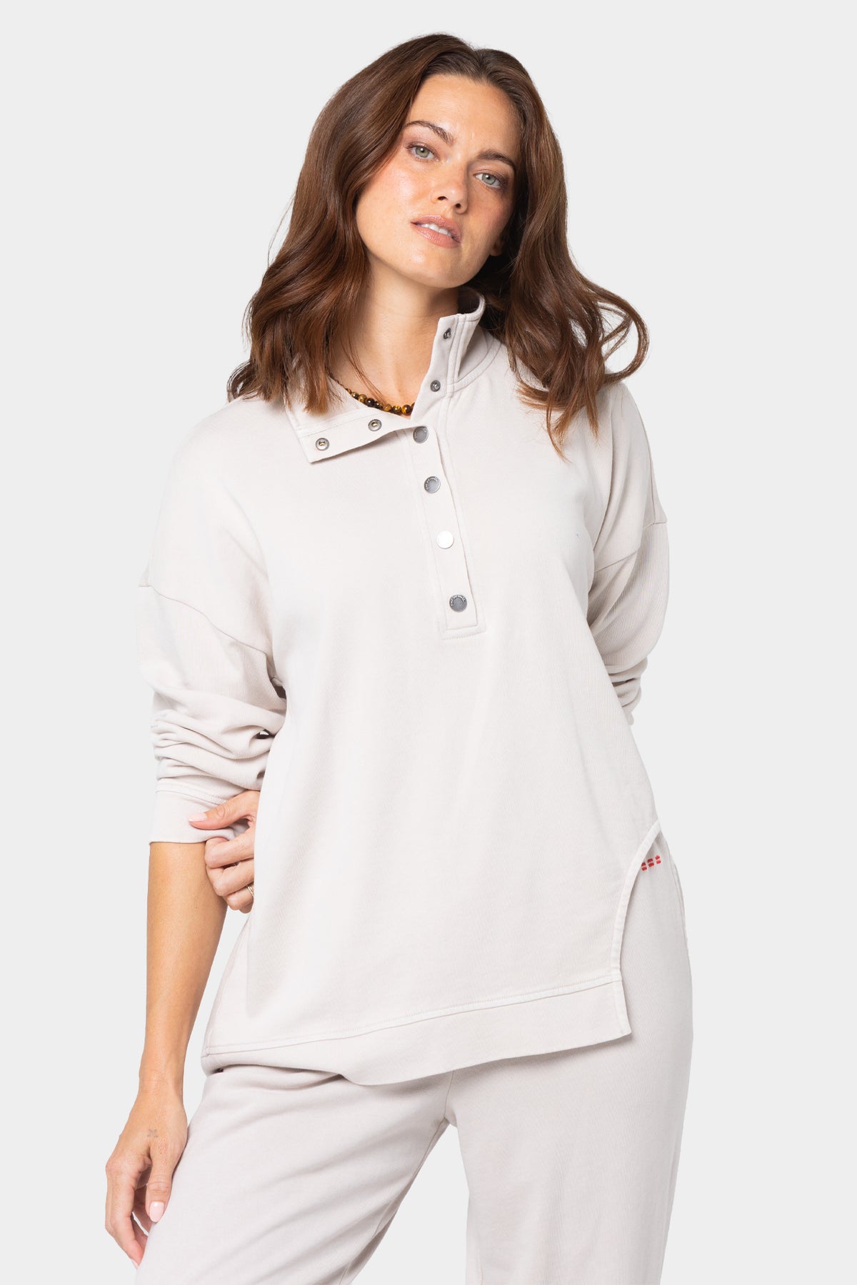 Mock Neck Pullover with Cut Out