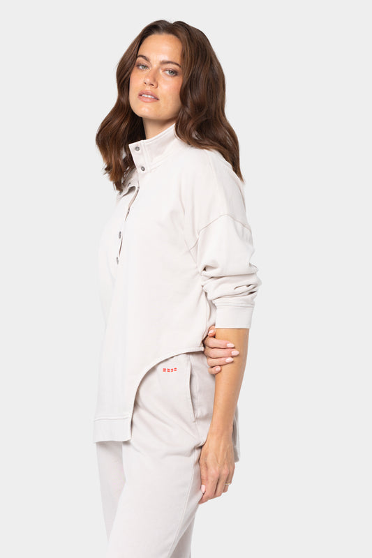 Mock Neck Pullover with Cut Out