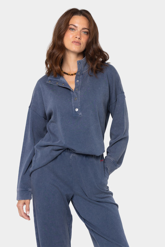 Mock Neck Pullover with Cut Out