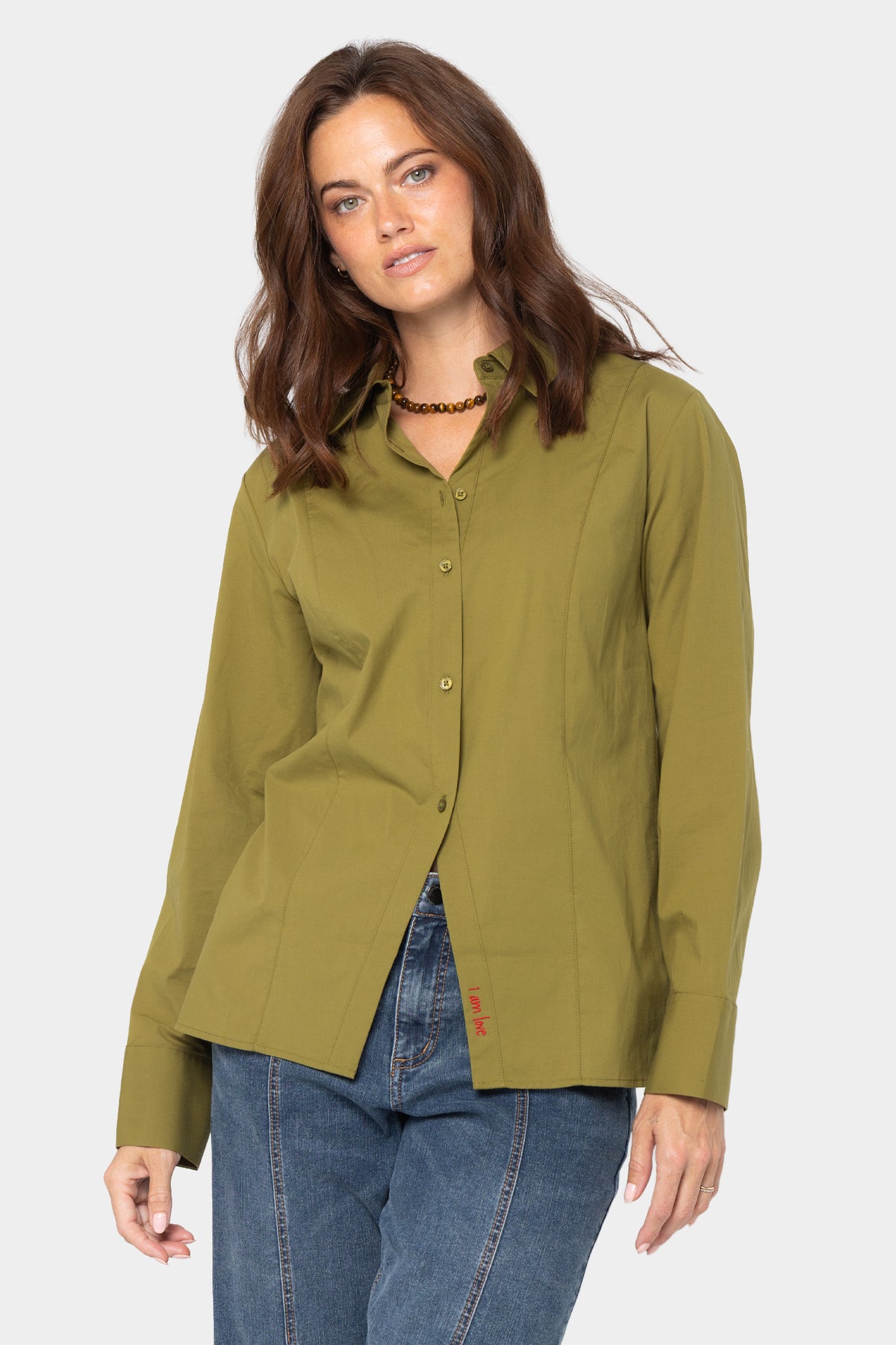 Collar Button up with Affirmation