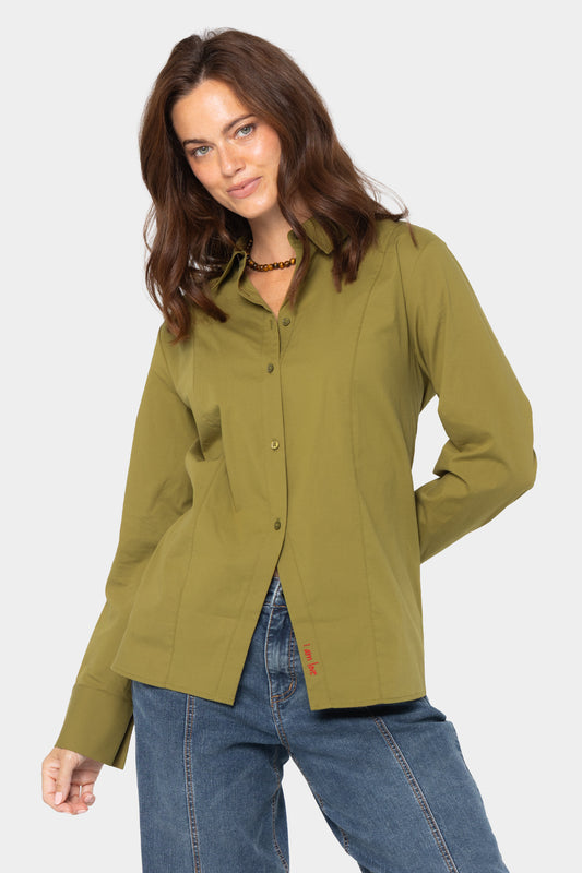 Collar Button up with Affirmation