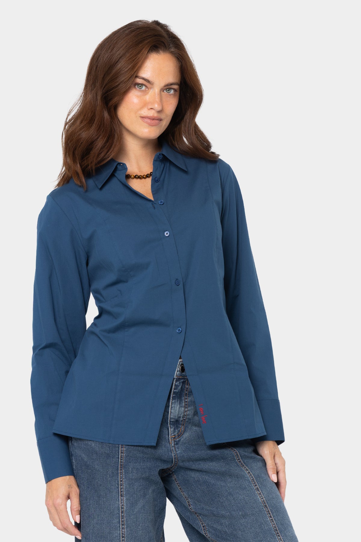 Collar Button up with Affirmation