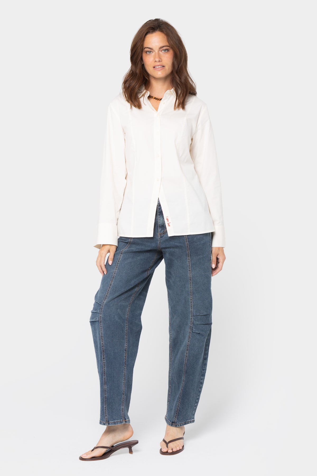 Collar Button up with Affirmation