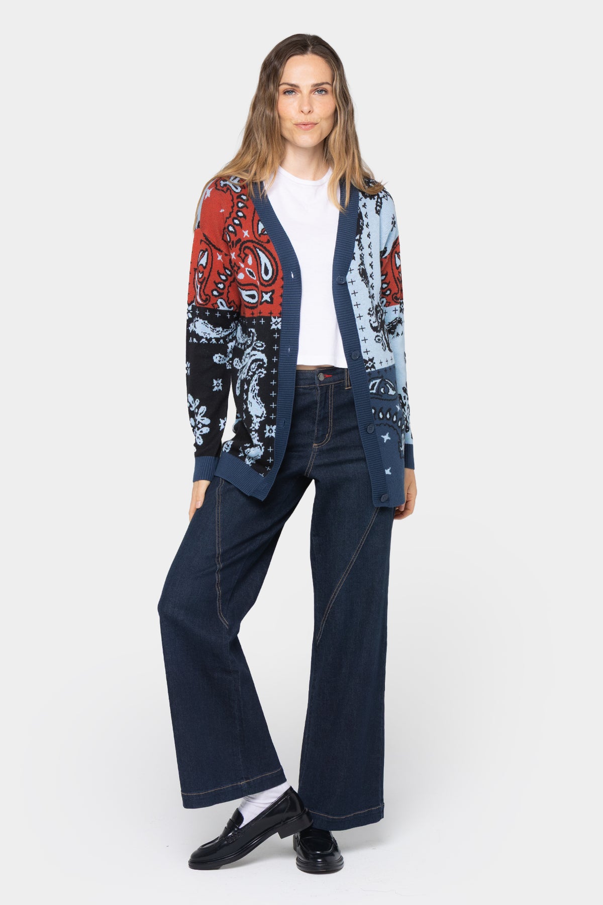 Motif Boyfriend Cardigan