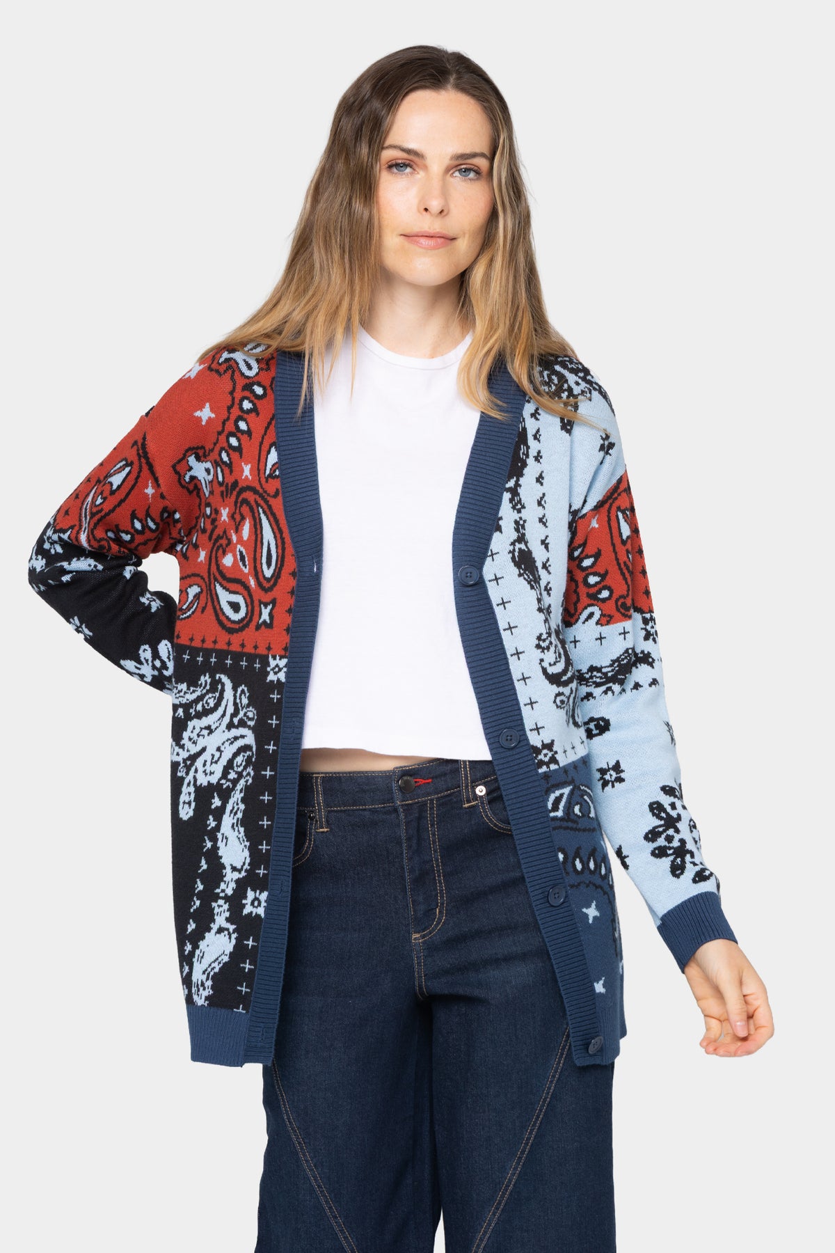 Motif Boyfriend Cardigan
