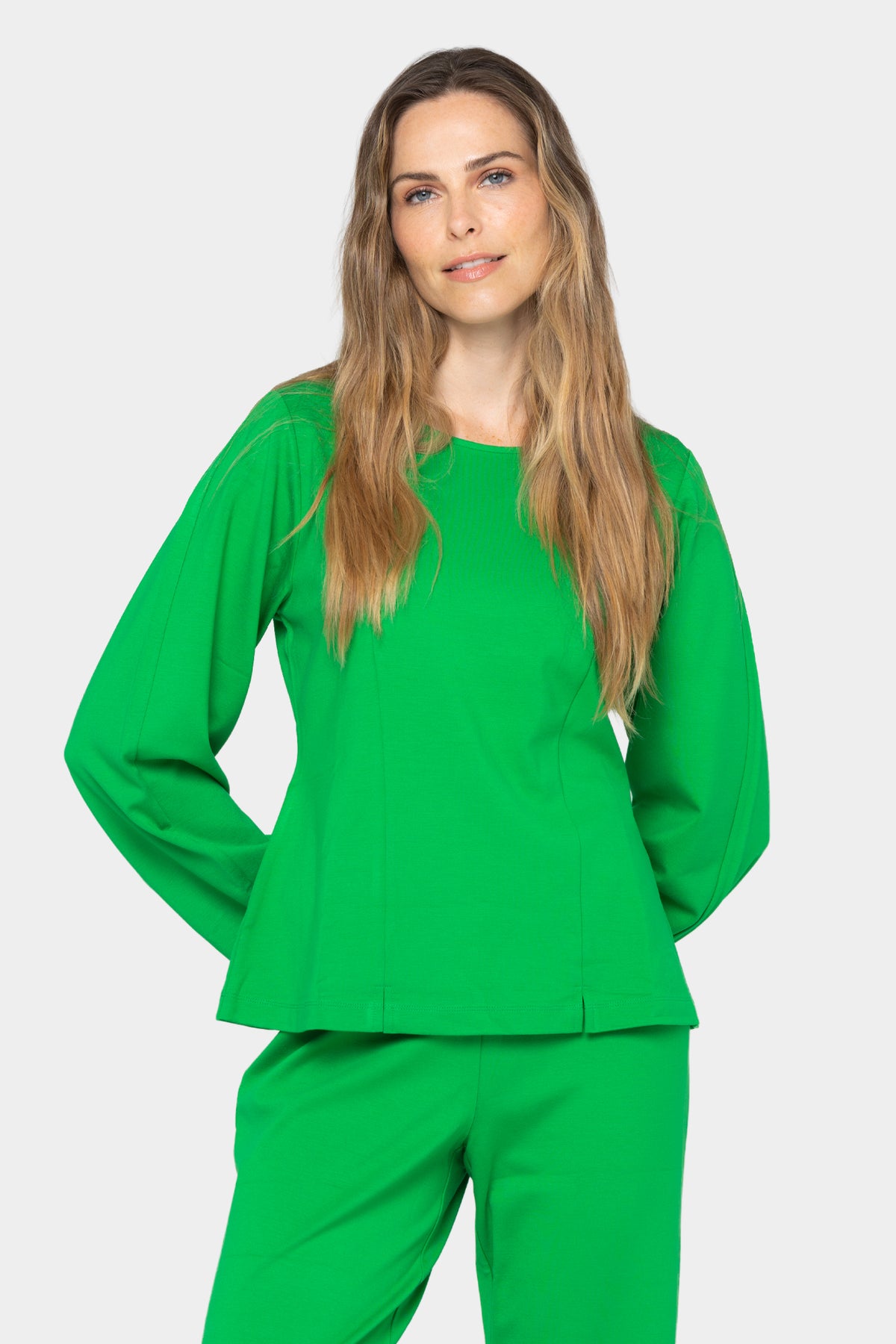 Crew Neck Long Sleeve Ponte Top