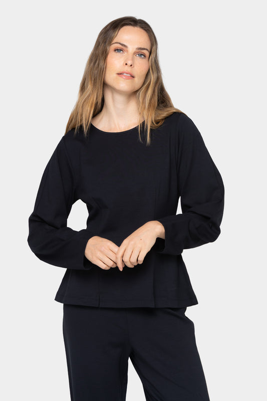 Crew Neck Long Sleeve Ponte Top