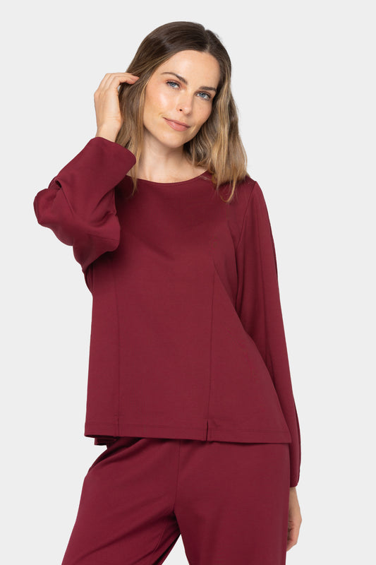 Crew Neck Long Sleeve Ponte Top