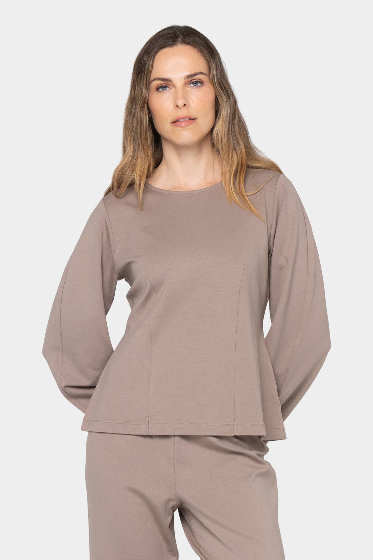 Crew Neck Long Sleeve Ponte Top