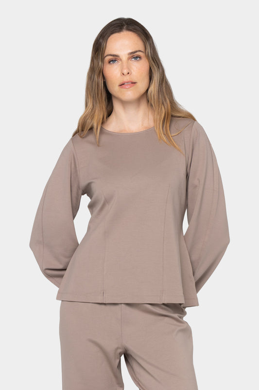 Crew Neck Long Sleeve Ponte Top