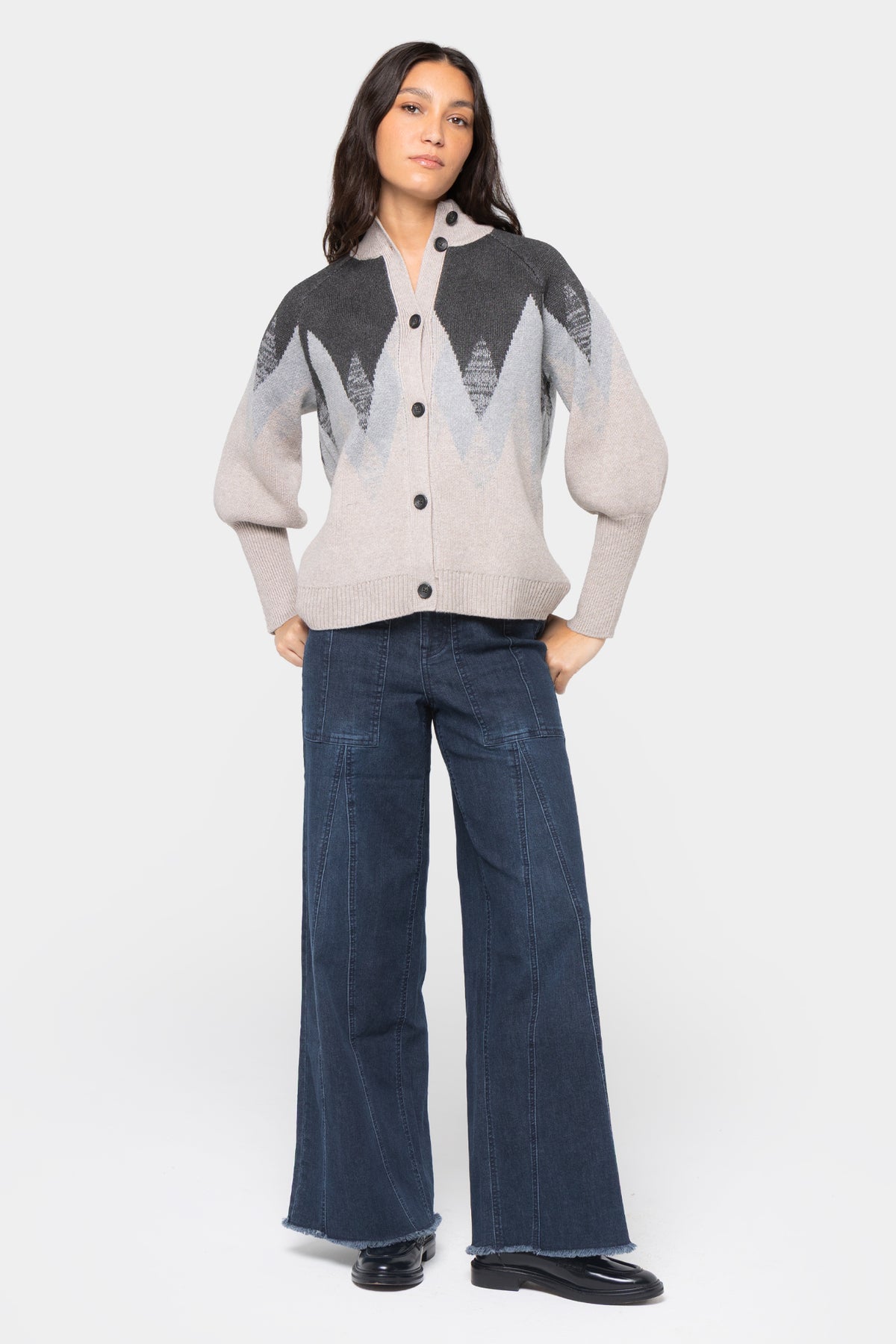 Split Seam Wide Leg Jeans