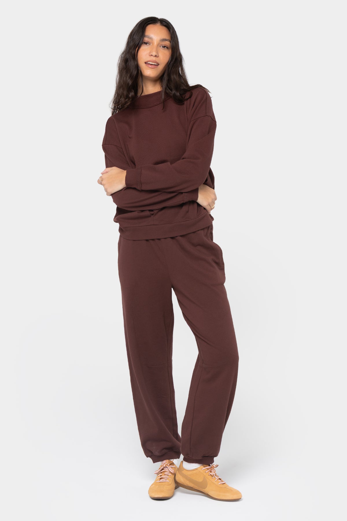 French Terry Barrel Leg Ankle Pant