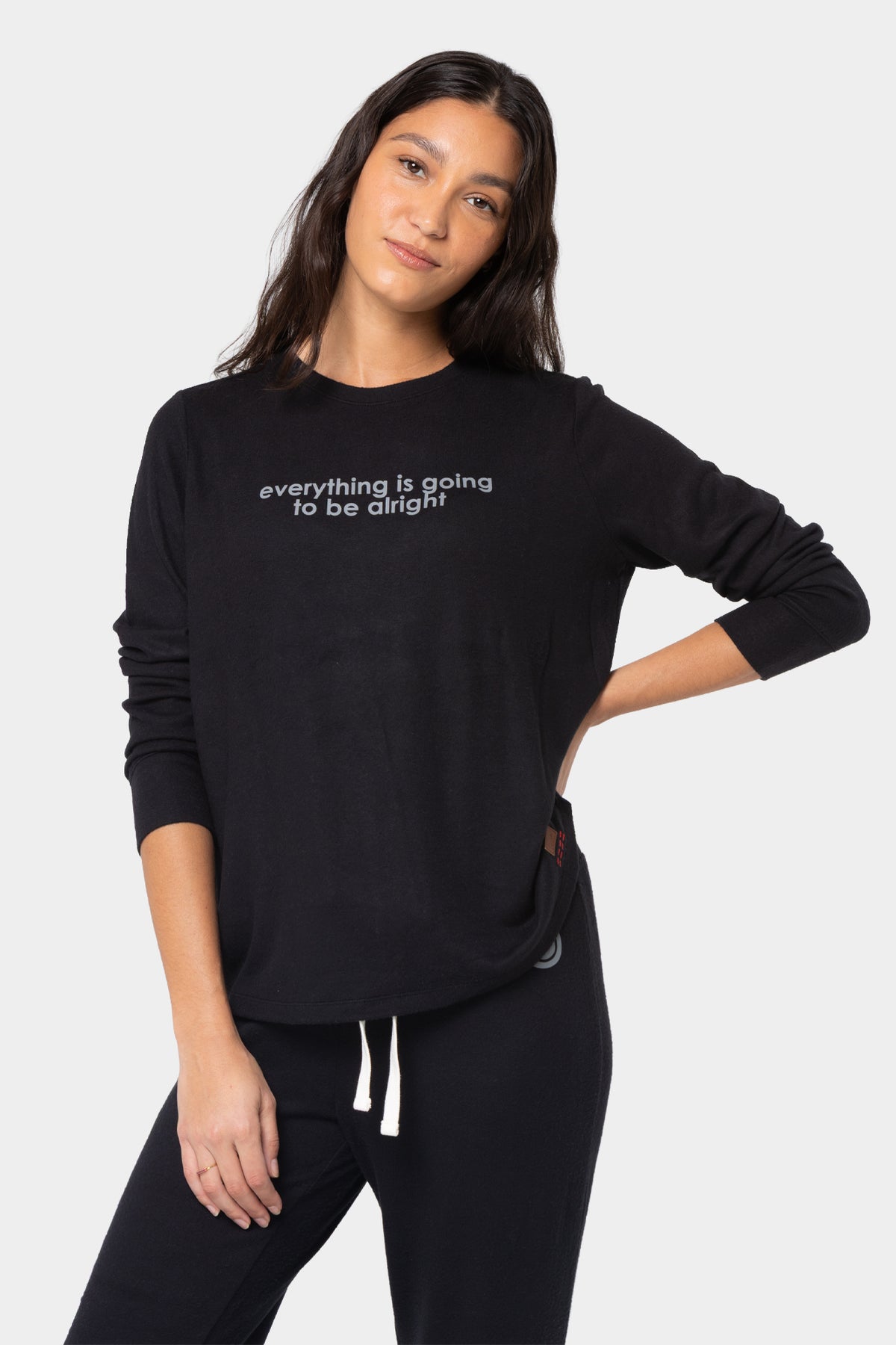 Comfy Crew Neck Long Sleeve Affirmation Tee