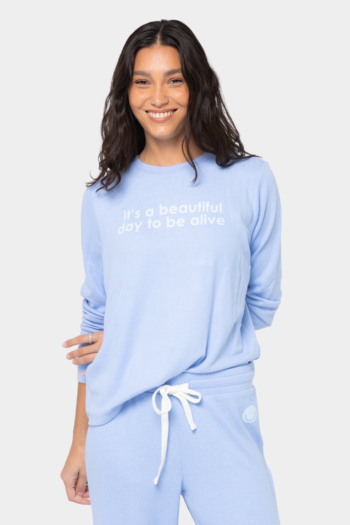 Comfy Crew Neck Long Sleeve Affirmation Tee