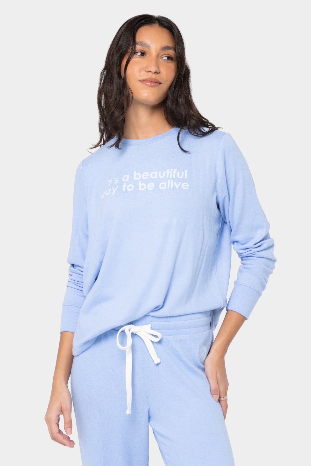 Comfy Crew Neck Long Sleeve Affirmation Tee