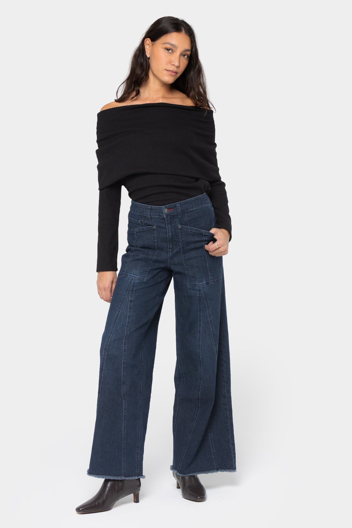 Comfy Rib Cowl to Off Shoulder Top